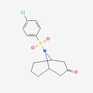 molecular formula C14H16ClNO3S B8521486 9-(4-Chlorobenzene-1-sulfonyl)-9-azabicyclo[3.3.1]nonan-3-one CAS No. 926658-81-3