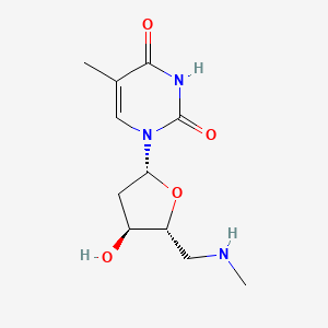 molecular formula C11H17N3O4 B8521493 5'-Deoxy-5'-methylaminothymidine 