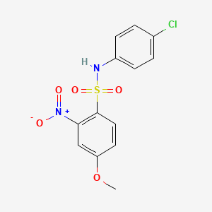 molecular formula C13H11ClN2O5S B8521502 4-methoxy-2-nitro-N-(4-chlorophenyl)benzenesulfonamide 
