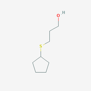 molecular formula C8H16OS B8521523 3-(Cyclopentylthio)-1-propanol 