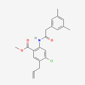 molecular formula C21H22ClNO3 B8521529 5-Allyl-4-chloro-2-[2-(3,5-dimethylphenyl)-acetylamino]-benzoic acid methyl ester 