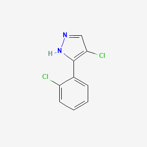 molecular formula C9H6Cl2N2 B8521568 3-(2'-chlorophenyl)-4-chloro-1H-pyrazole 