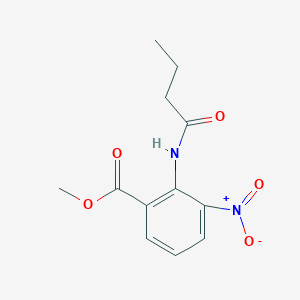 molecular formula C12H14N2O5 B8521591 Methyl 2-butyramido-3-nitrobenzoate 