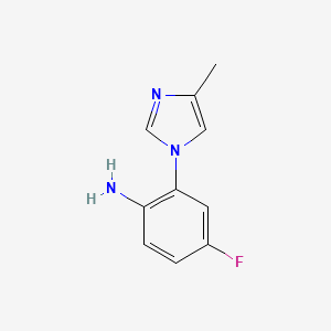 molecular formula C10H10FN3 B8521598 4-Fluoro-2-(4-methyl-1H-imidazol-1-yl)aniline 