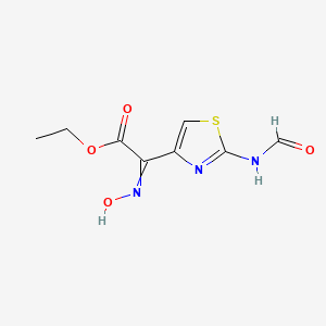 molecular formula C8H9N3O4S B8521638 Ethyl 2-hydroxyimino-2-(2-formamidothiazol-4-yl)acetate 