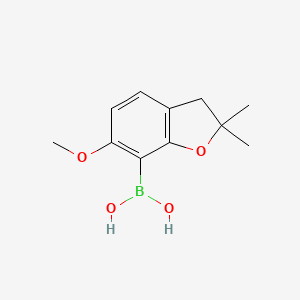 molecular formula C11H15BO4 B8521664 (6-Methoxy-2,2-dimethyl-2,3-dihydrobenzofuran-7-yl)boronic acid 