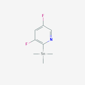 molecular formula C8H11F2NSn B8521676 3,5-Difluoro-2-trimethylstannylpyridine 