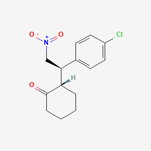 molecular formula C14H16ClNO3 B8521681 (-)-(2S)-[(R)-4-chloro-alpha-(nitromethyl)benzyl]cyclohexanone CAS No. 83976-44-7