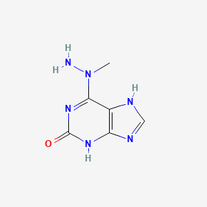 molecular formula C6H8N6O B8521848 6-(1-methylhydrazino)-9H-purine-2(3H)-one 