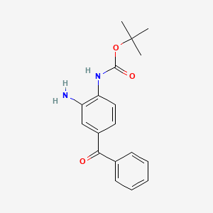 molecular formula C18H20N2O3 B8521888 Carbamic acid,(2-amino-4-benzoylphenyl)-,1,1-dimethylethyl ester 