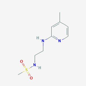 molecular formula C9H15N3O2S B8521944 N-[2-[(4-Methyl-2-pyridyl)amino]ethyl]methanesulfonamide 