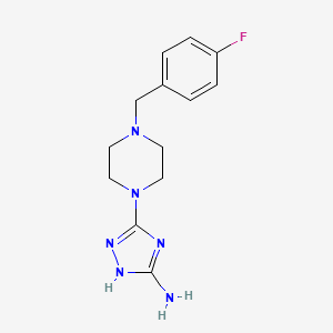 molecular formula C13H17FN6 B8521986 3-{4-[(4-Fluorophenyl)methyl]piperazin-1-yl}-1H-1,2,4-triazol-5-amine CAS No. 89292-92-2