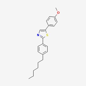 molecular formula C22H25NOS B8522000 2-(4-Hexylphenyl)-5-(4-methoxyphenyl)-1,3-thiazole CAS No. 72997-60-5