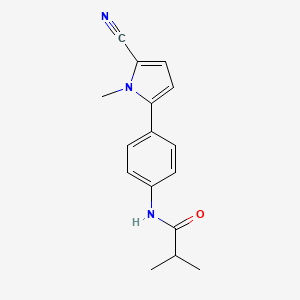 molecular formula C16H17N3O B8522024 N-[4-(5-cyano-1-methyl-1H-pyrrol-2-yl)phenyl]-2-methylpropanamide CAS No. 921631-41-6
