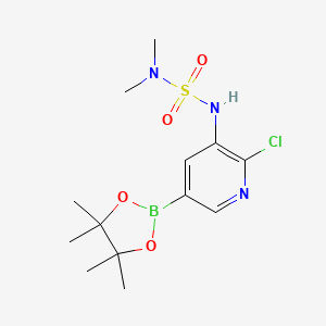 molecular formula C13H21BClN3O4S B8522073 N-(2-chloro-5-(4,4,5,5-tetramethyl-1,3,2-dioxaborolan-2-yl)pyridin-3-yl)dimethylaminosulfonamide 