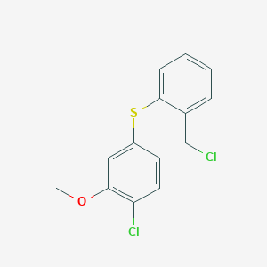 molecular formula C14H12Cl2OS B8522086 1-Chloro-4-{[2-(chloromethyl)phenyl]sulfanyl}-2-methoxybenzene CAS No. 61150-51-4