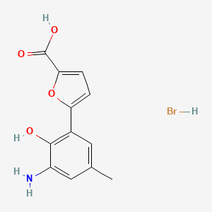 molecular formula C12H12BrNO4 B8522128 5-(3-Amino-2-hydroxy-5-methyl-phenyl)-furan-2-carboxylic acid hydrobromide 