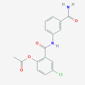 molecular formula C16H13ClN2O4 B8522153 Benzamide,2-(acetyloxy)-n-[3-(aminocarbonyl)phenyl]-5-chloro- 