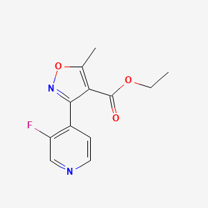 molecular formula C12H11FN2O3 B8522159 3-(3-Fluoro-pyridin-4-yl)-5-methyl-isoxazole-4-carboxylic acid ethyl ester 