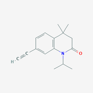 molecular formula C16H19NO B8522167 7-Ethynyl-4,4-dimethyl-1-(propan-2-yl)-3,4-dihydroquinolin-2(1H)-one CAS No. 185316-52-3