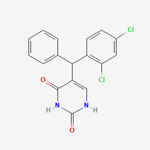 molecular formula C17H12Cl2N2O2 B8522212 5-[(2,4-Dichlorophenyl)(phenyl)methyl]pyrimidine-2,4(1H,3H)-dione CAS No. 50278-35-8