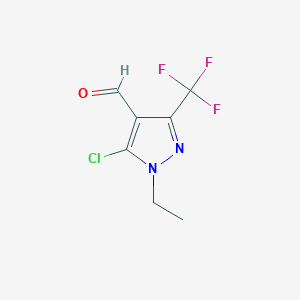 molecular formula C7H6ClF3N2O B8522277 5-Chloro-1-ethyl-3-(trifluoromethyl)pyrazole-4-carboxaldehyde 