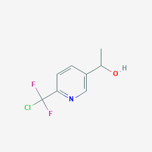 molecular formula C8H8ClF2NO B8522349 3-Pyridinemethanol, 6-(chlorodifluoromethyl)-alpha-methyl- 