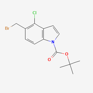 molecular formula C14H15BrClNO2 B8522460 tert-butyl-5-(bromomethyl)-4-chloro-1H-indole-1-carboxylate 