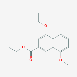 molecular formula C16H18O4 B8522489 Ethyl 4-ethoxy-8-methoxynaphthalene-2-carboxylate 