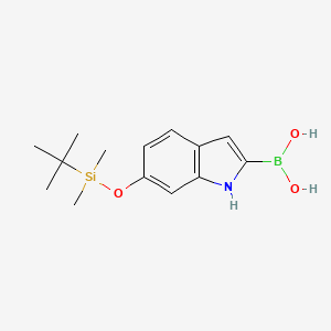 molecular formula C14H22BNO3Si B8522499 6-(Tert-butyldimethylsilyloxy)-1h-indol-2-ylboronic acid 