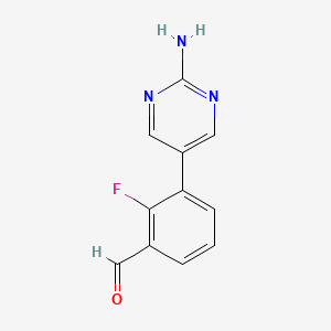 3-(2-Aminopyrimidin-5-yl)-2-fluorobenzaldehyde