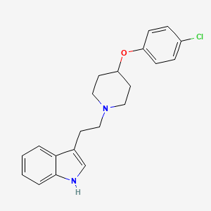 molecular formula C21H23ClN2O B8522613 1h-Indole,3-[2-[4-(4-chlorophenoxy)-1-piperidinyl]ethyl]- 