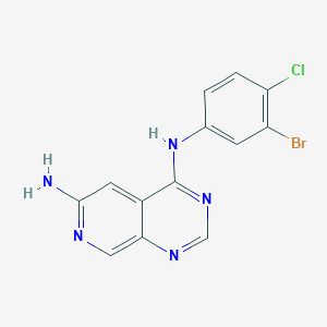 molecular formula C13H9BrClN5 B8522626 N4-(3-bromo-4-chlorophenyl)pyrido[3,4-d]pyrimidine-4,6-diamine CAS No. 2135696-75-0