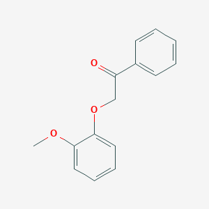 molecular formula C15H14O3 B8522645 alpha-(2-Methoxyphenoxy)acetophenone 