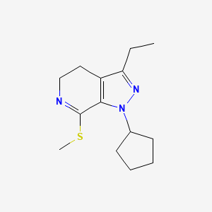 1h-Pyrazolo[3,4-c]pyridine,1-cyclopentyl-3-ethyl-4,5-dihydro-7-(methylthio)-