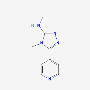 molecular formula C9H11N5 B8522693 Methyl-(4-methyl-5-pyridin-4-yl4H-[1,2,4]triazol-3-yl)-amine 