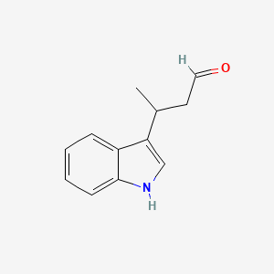 molecular formula C12H13NO B8522709 3-(1H-Indol-3-yl)-butanal 