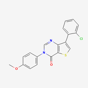 molecular formula C19H13ClN2O2S B8522717 7-(2-Chlorophenyl)-3-(4-methoxyphenyl)thieno[3,2-d]pyrimidin-4(3H)-one 