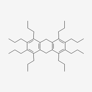 molecular formula C38H60 B8522851 1,2,3,4,5,6,7,8-Octapropyl-9,10-dihydroanthracene CAS No. 358753-31-8