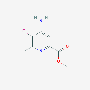 molecular formula C9H11FN2O2 B8522893 Methyl 4-amino-6-ethyl-5-fluoropicolinate 