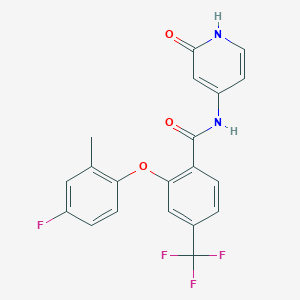 molecular formula C20H14F4N2O3 B8522954 2-(4-fluoro-2-methylphenoxy)-N-(2-oxo-1,2-dihydropyridin-4-yl)-4-(trifluoromethyl)benzamide 