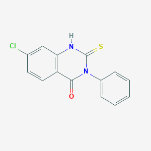 molecular formula C14H9ClN2OS B085230 7-氯-3-苯基-2-硫代-2,3-二氢-4(1H)-喹唑啉酮 CAS No. 13165-15-6
