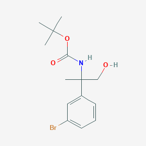 molecular formula C14H20BrNO3 B8523001 Tert-butyl 2-(3-bromophenyl)-1-hydroxypropan-2-ylcarbamate 