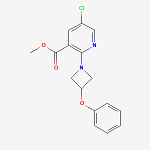 molecular formula C16H15ClN2O3 B8523015 Methyl 5-chloro-2-(3-phenoxyazetidin-1-yl)nicotinate 