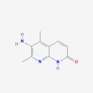 molecular formula C10H11N3O B8523060 6-amino-5,7-dimethyl-1,8-naphthyridin-2(1H)-one 