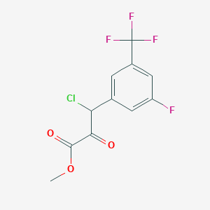 molecular formula C11H7ClF4O3 B8523068 3-Chloro-3-(3-fluoro-5-trifluoromethyl-phenyl)-2-oxo-propionic acid methyl ester 