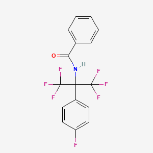 molecular formula C16H10F7NO B8523079 N-[1,1,1,3,3,3-Hexafluoro-2-(4-fluorophenyl)propan-2-yl]benzamide CAS No. 188754-82-7