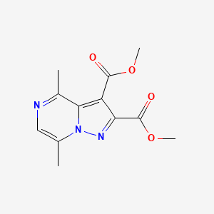 molecular formula C12H13N3O4 B8523123 Dimethyl 4,7-dimethylpyrazolo[1,5-a]pyrazine-2,3-dicarboxylate 