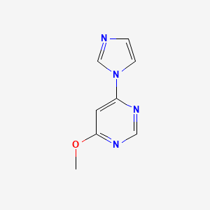 molecular formula C8H8N4O B8523191 Pyrimidine, 4-(1H-imidazol-1-yl)-6-methoxy- CAS No. 114834-06-9