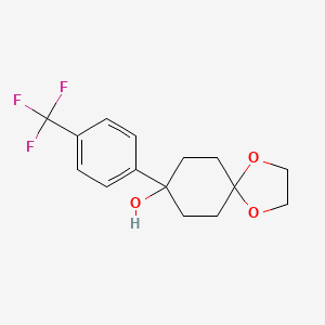 molecular formula C15H17F3O3 B8523248 8-[4(-Trifluoromethyl)phenyl]-1,4-dioxaspiro[4.5]decan-8-ol 